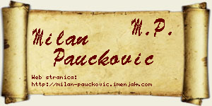 Milan Paučković vizit kartica